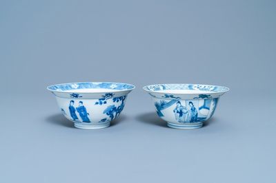 Two Chinese blue and white bowls, Kangxi