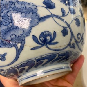 Two Chinese blue and white bowls, Kangxi and Wanli — 照片 13