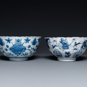 Two Chinese blue and white bowls, Kangxi and Wanli — 照片 5