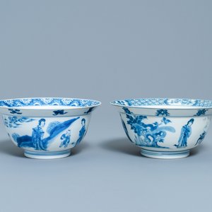 Two Chinese blue and white bowls, Kangxi — 照片 1