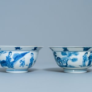 Two Chinese blue and white bowls, Kangxi — 照片 2