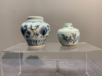 Two Chinese blue and white bowls, two jarlets and two ewers, Ming — photo 4