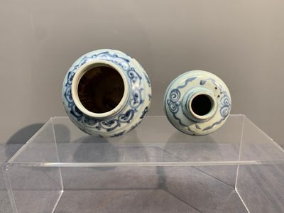 Two Chinese blue and white bowls, two jarlets and two ewers, Ming — photo 7