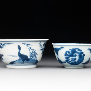 Two Chinese blue and white cups and saucers, Kangxi/Yongzheng — photo 4