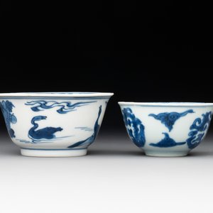 Two Chinese blue and white cups and saucers, Kangxi/Yongzheng — photo 7