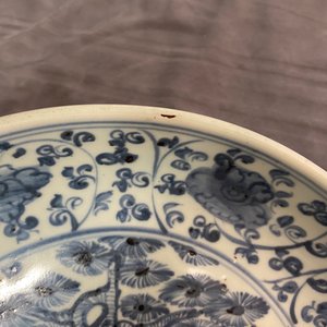 Two Chinese blue and white dishes with a carp and with deer, Hongzhi — photo 6