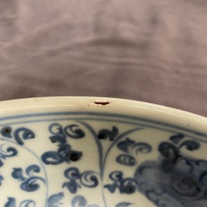 Two Chinese blue and white dishes with a carp and with deer, Hongzhi — photo 7