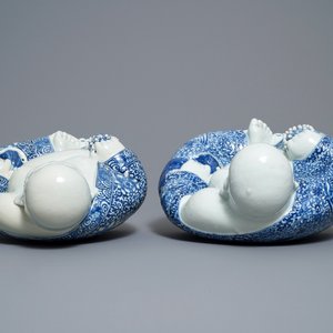 Two Chinese blue and white figures of Buddha, 19/20th C. — photo 6