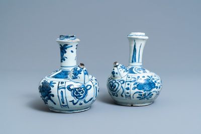 Two Chinese blue and white kendi, Wanli