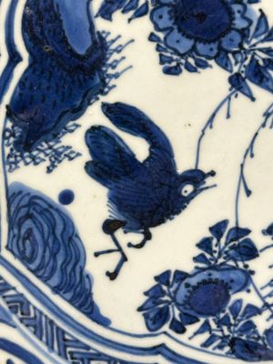 Two Chinese blue and white kraak porcelain dishes with birds and insects, Wanli — 照片 14