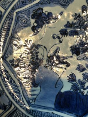 Two Chinese blue and white kraak porcelain dishes with birds and insects, Wanli — 照片 4