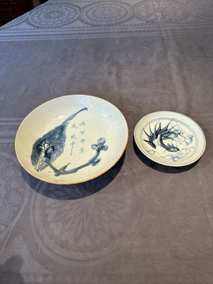 Two Chinese blue and white plates, late Ming/Shunzhi — 照片 1