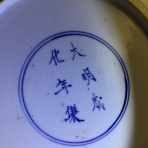 Two Chinese blue and white plates with Chenghua marks, Kangxi — photo 8