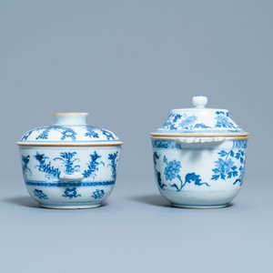 Two Chinese blue and white porringer bowls and covers, Kangxi — photo 5
