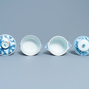 Two Chinese blue and white porringer bowls and covers, Kangxi — photo 6