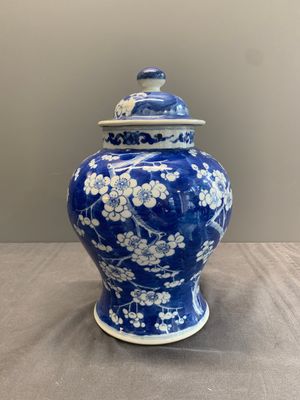 Two Chinese blue and white 'prunus on cracked ice' vases and covers, Kangxi mark, 19th C. — foto 14