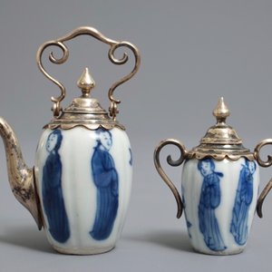 Two Chinese blue and white silver-mounted miniatures, Kangxi — 照片 2