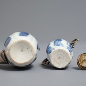 Two Chinese blue and white silver-mounted miniatures, Kangxi — 照片 6
