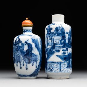 Two Chinese blue and white snuff bottles, Yongzheng mark, 18/19th C. — photo 2