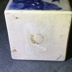 Two Chinese blue and white square tea caddies and covers, Kangxi — 照片 15