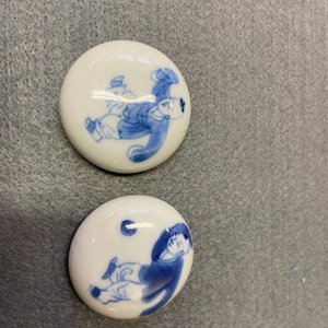 Two Chinese blue and white tea caddies and covers, Kangxi — photo 13
