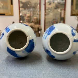 Two Chinese blue and white tea caddies and covers, Kangxi — photo 15