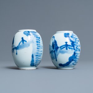 Two Chinese blue and white tea caddies, Kangxi — 照片 4