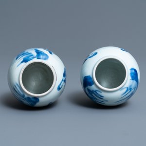 Two Chinese blue and white tea caddies, Kangxi — 照片 6