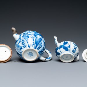Two Chinese blue and white teapots and covers, Kangxi — photo 7