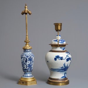 Two Chinese blue and white vases mounted as lamps, Kangxi and 19th C. — 照片 2