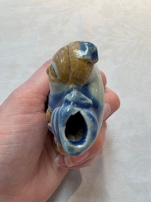 Two Chinese blue, white and celadon biscuit 'Shoulao' and 'Zhongli Quan' water droppers, Qianlong — photo 5