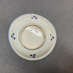 Two Chinese blue, white and copper-red 'fish' plates, Transitional period — photo 17