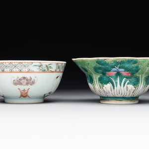 Two Chinese blue, white and famille rose bowls and two famille rose bowls, Guangxu and Shen De Tang mark, 19th C. — 照片 6