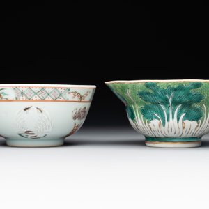 Two Chinese blue, white and famille rose bowls and two famille rose bowls, Guangxu and Shen De Tang mark, 19th C. — 照片 7