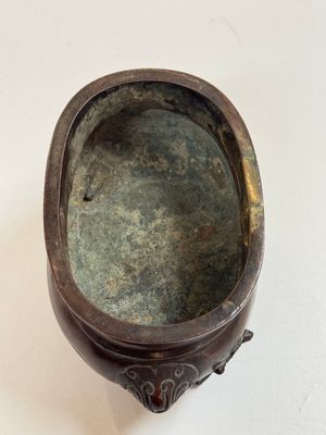 Two Chinese bronze censers, one with a wooden cover,  Ti An 惕庵 mark, 19th C. — photo 22