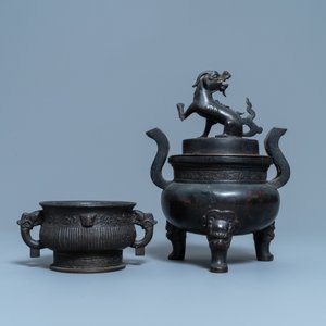 Two Chinese bronze censers, Qing — 照片 4