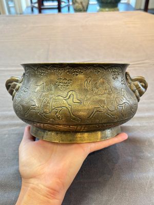 Two Chinese bronze censers, Xuande marks, 19th C. — 照片 1