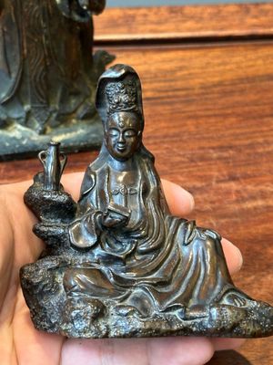 Two Chinese bronze figures of Wenchang and Guanyin, Ming — 照片 12