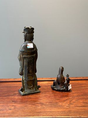 Two Chinese bronze figures of Wenchang and Guanyin, Ming — 照片 2