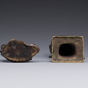 Two Chinese bronze figures of Wenchang and Guanyin, Ming — 照片 4