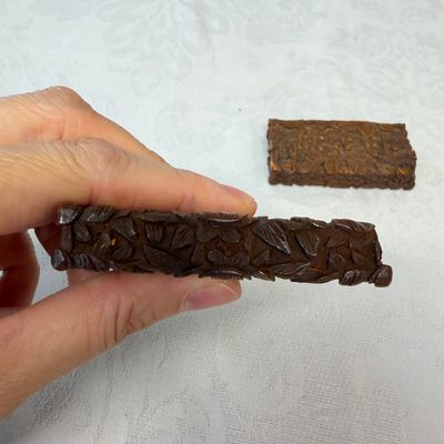 Two Chinese Canton carved wooden card cases and covers — photo 10