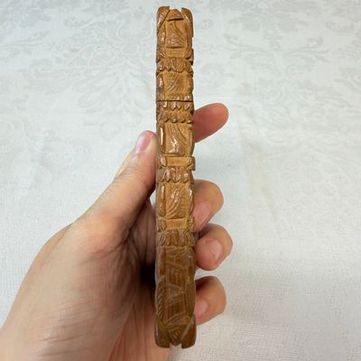 Two Chinese Canton carved wooden card cases and covers — photo 12
