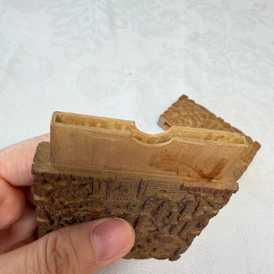 Two Chinese Canton carved wooden card cases and covers — photo 15