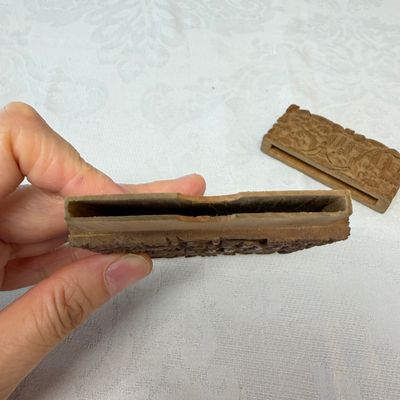 Two Chinese Canton carved wooden card cases and covers — photo 18