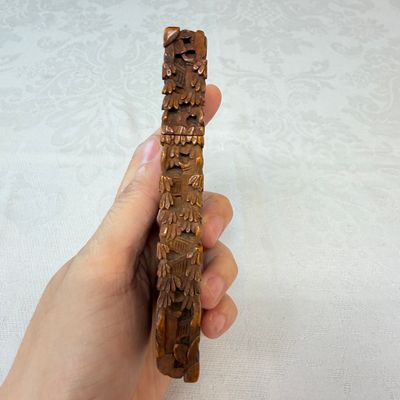 Two Chinese Canton carved wooden card cases and covers — photo 3