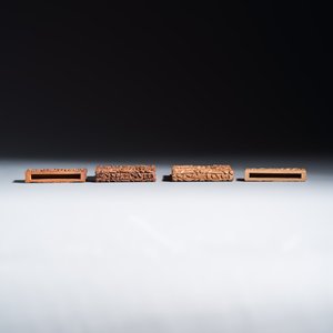 Two Chinese Canton carved wooden card cases and covers — photo 7
