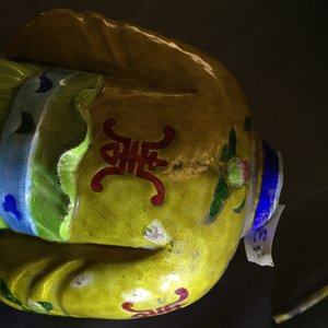 Twee figuren van Shou Lao in Canton emaille, 18/19e eeuw — foto 8
