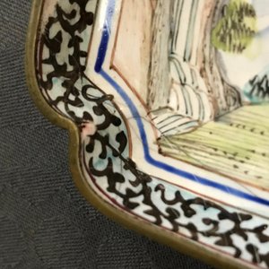 Two Chinese Canton enamel square saucers, Qianlong — photo 13