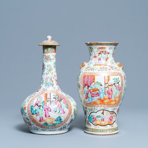 Two Chinese Canton famille rose vases, 19th C. — photo 3