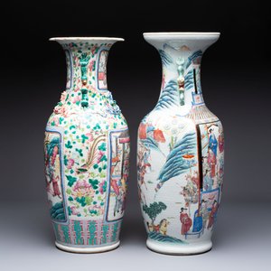 Two Chinese Canton famille rose vases with narrative design, 19th C. — photo 4
